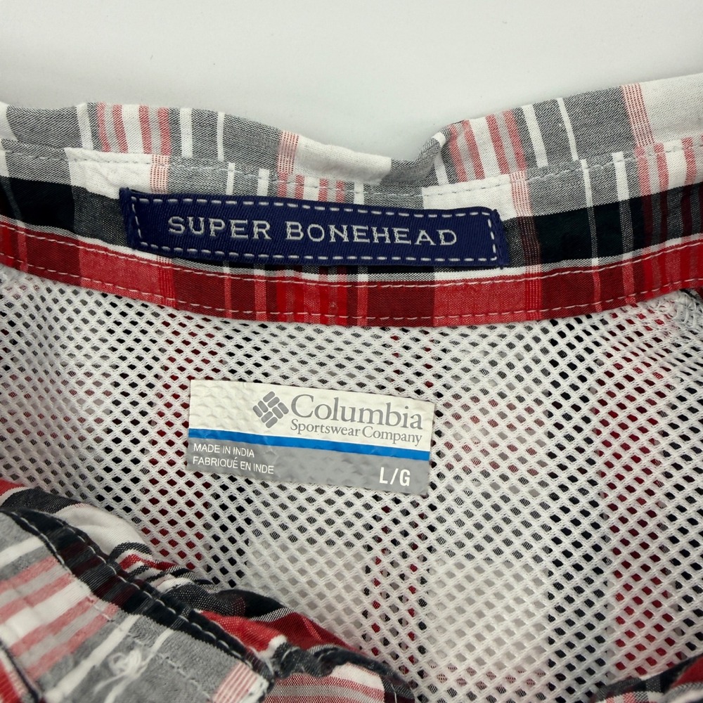 Columbia PFG Super Bonehead Georgia Bulldogs Fishing Shirt Mens Large Red Plaid - Picture 4 of 9